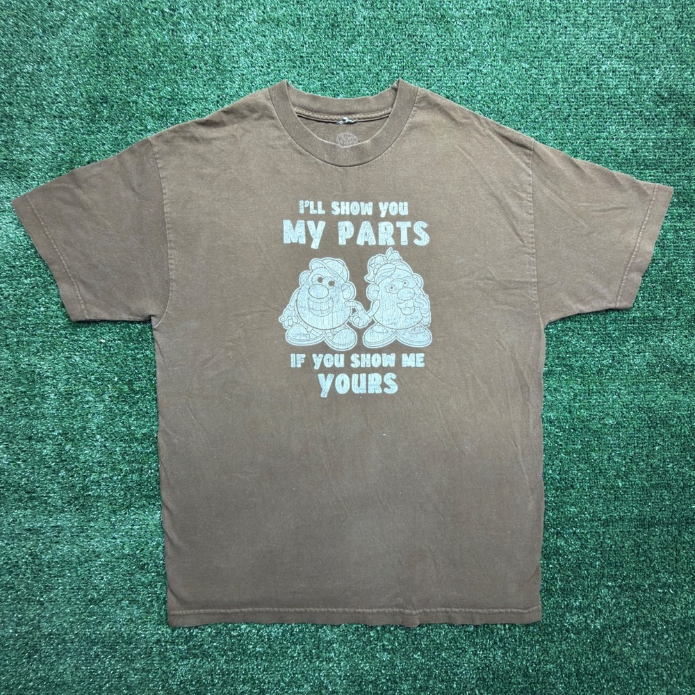 Vintage 2007 Mr Potato Head TOY STORY Show Me Parts Graphic T-Shirt Men L Brown